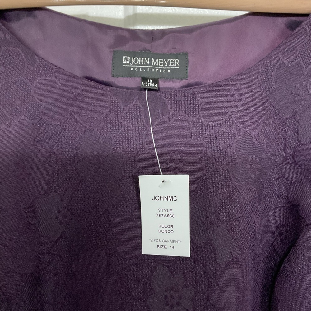 JOHN MEYER. Purple Long Coat with Gold Buttons. 2 PIEZAS SIZE 16 - Picture 9 of 15